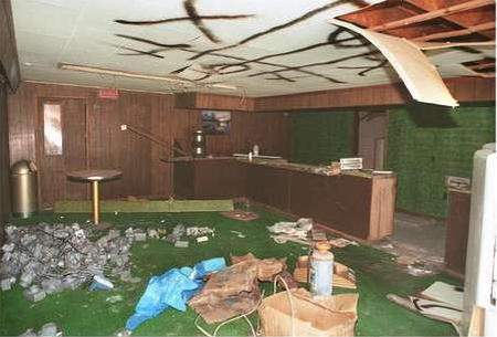 Hiawatha Drive-In Theatre - Trashed Snack Bar 1999 Courtesy Scott Heckel (newer photo)